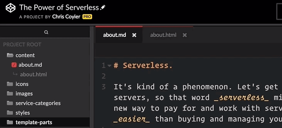 Les fichiers Markdown sont transformés en HTML dans CodePen Projects